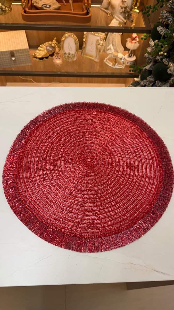 Lugar Americano Metalizado Vermelho - 38 cm
