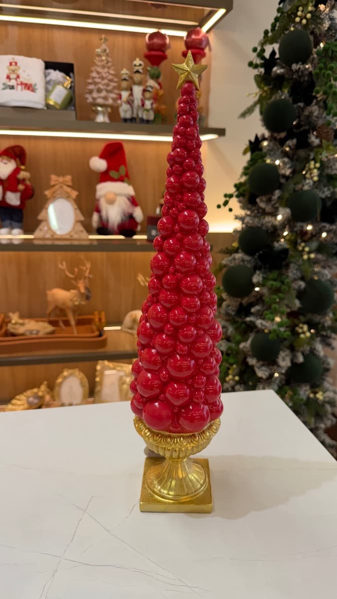 Árvore de Natal com Bolas Vermelhas – 45 cm