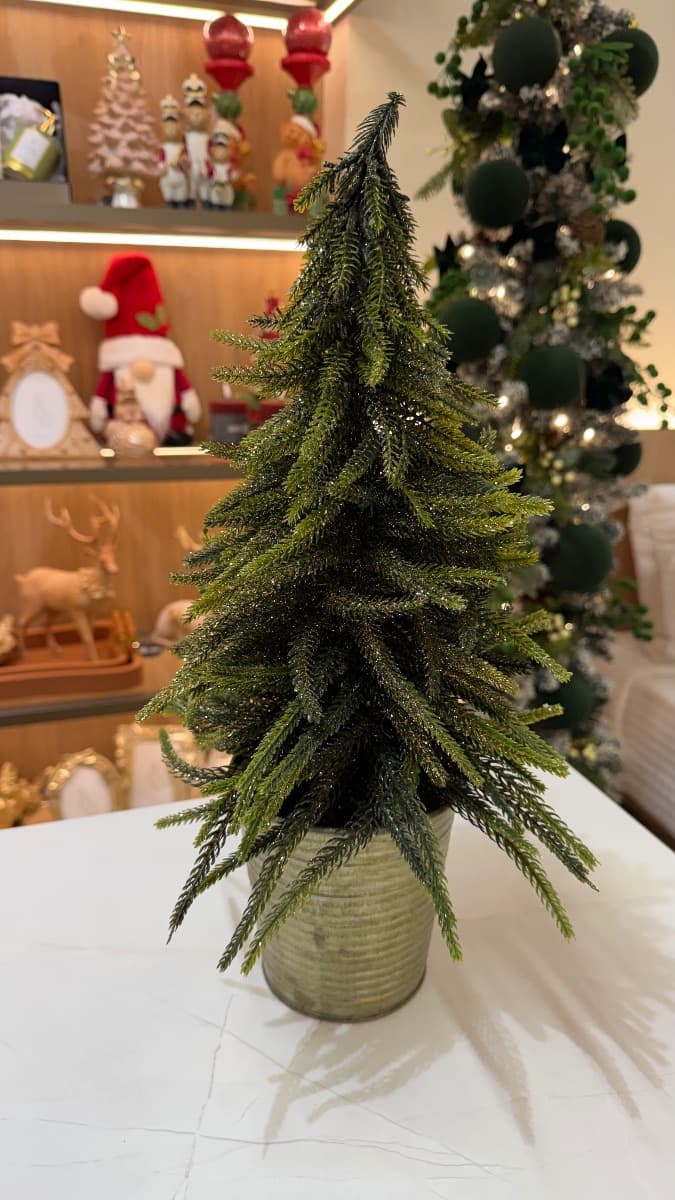 Árvore de Natal Decorativa com Vaso – Verde | 42 cm