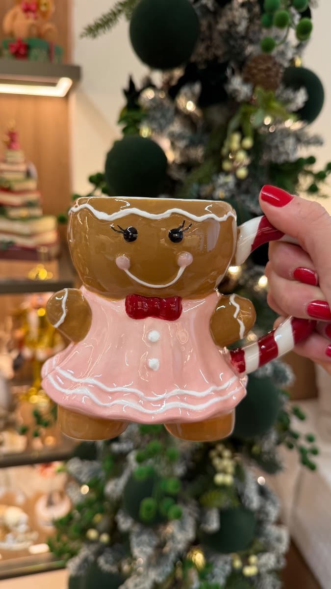Caneca Gingerbread Natalina Menina – 430 ml
