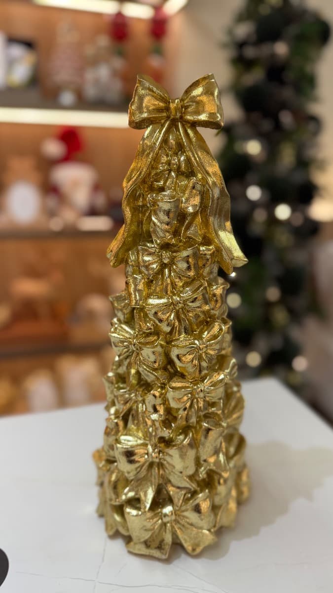 Árvore de Natal com Laços Ouro – 41,8 cm