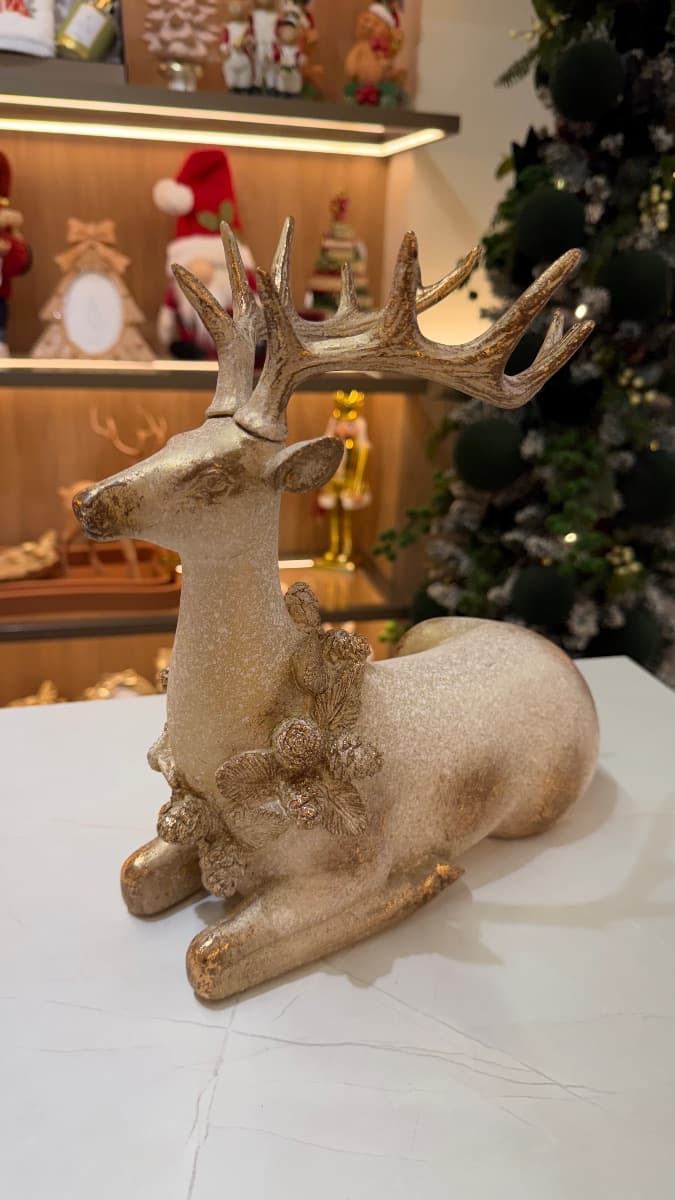 Rena Decorativa Dourada – 28,5 cm