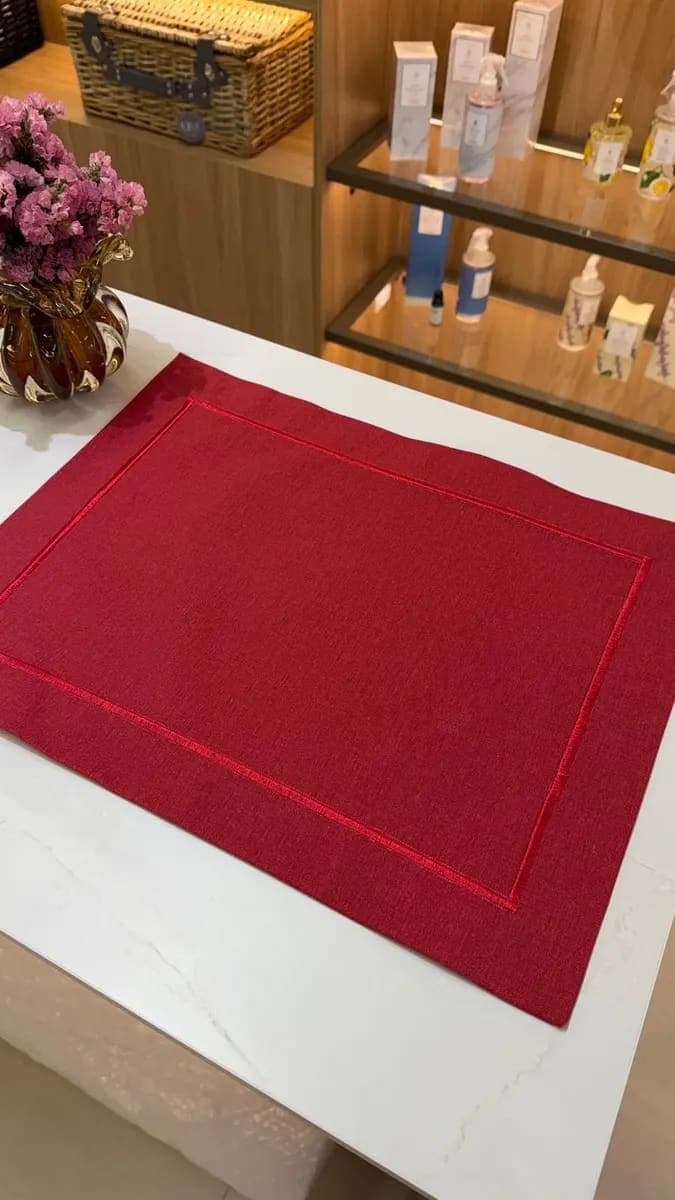 Lugar Americano Aquacblock - Vermelho
