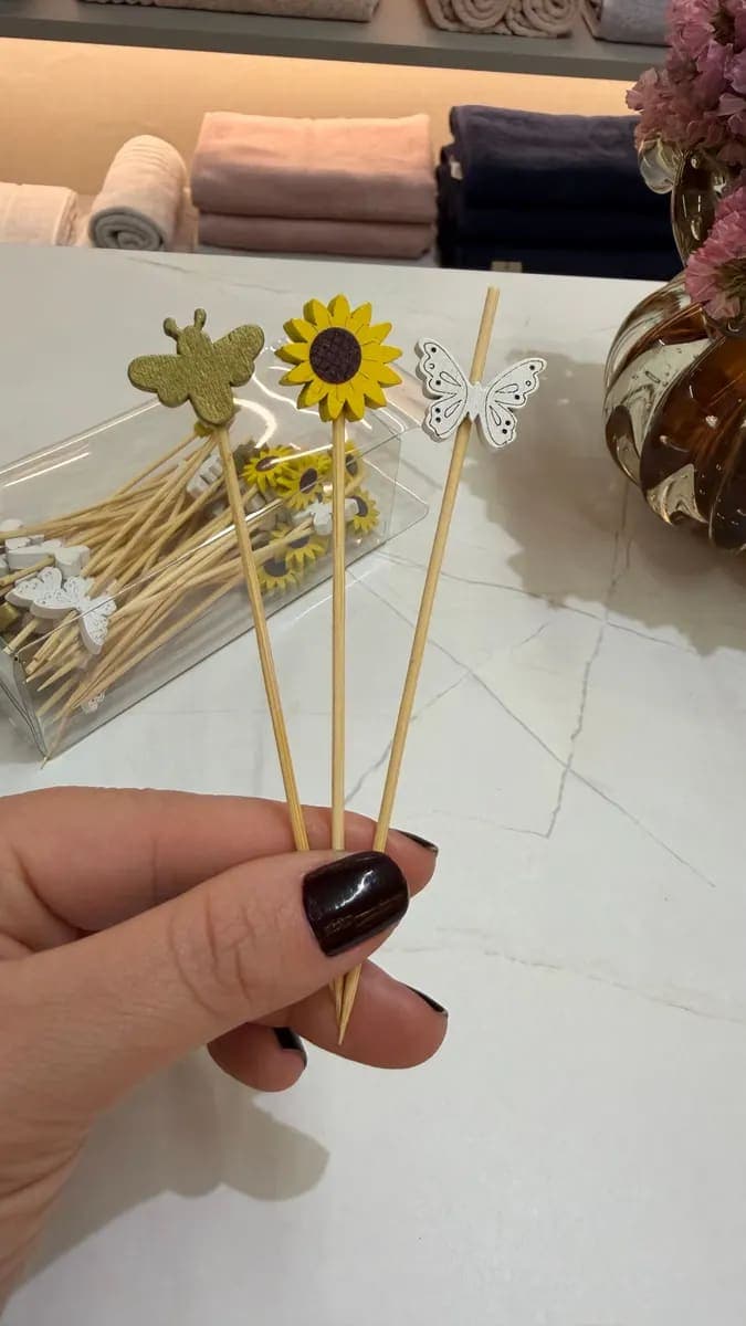 Palito para Aperitivo Bambu Primavera 12cm – 50 Peças