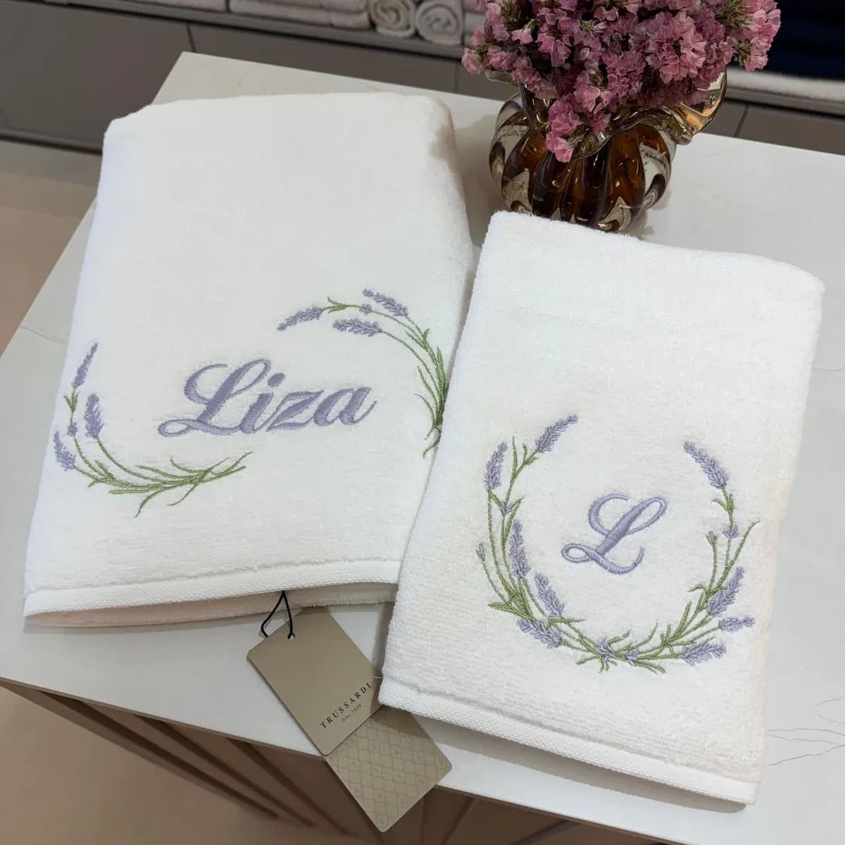 Jogo de Toalhas Trussardi Personalizado – Lavanda Lilás