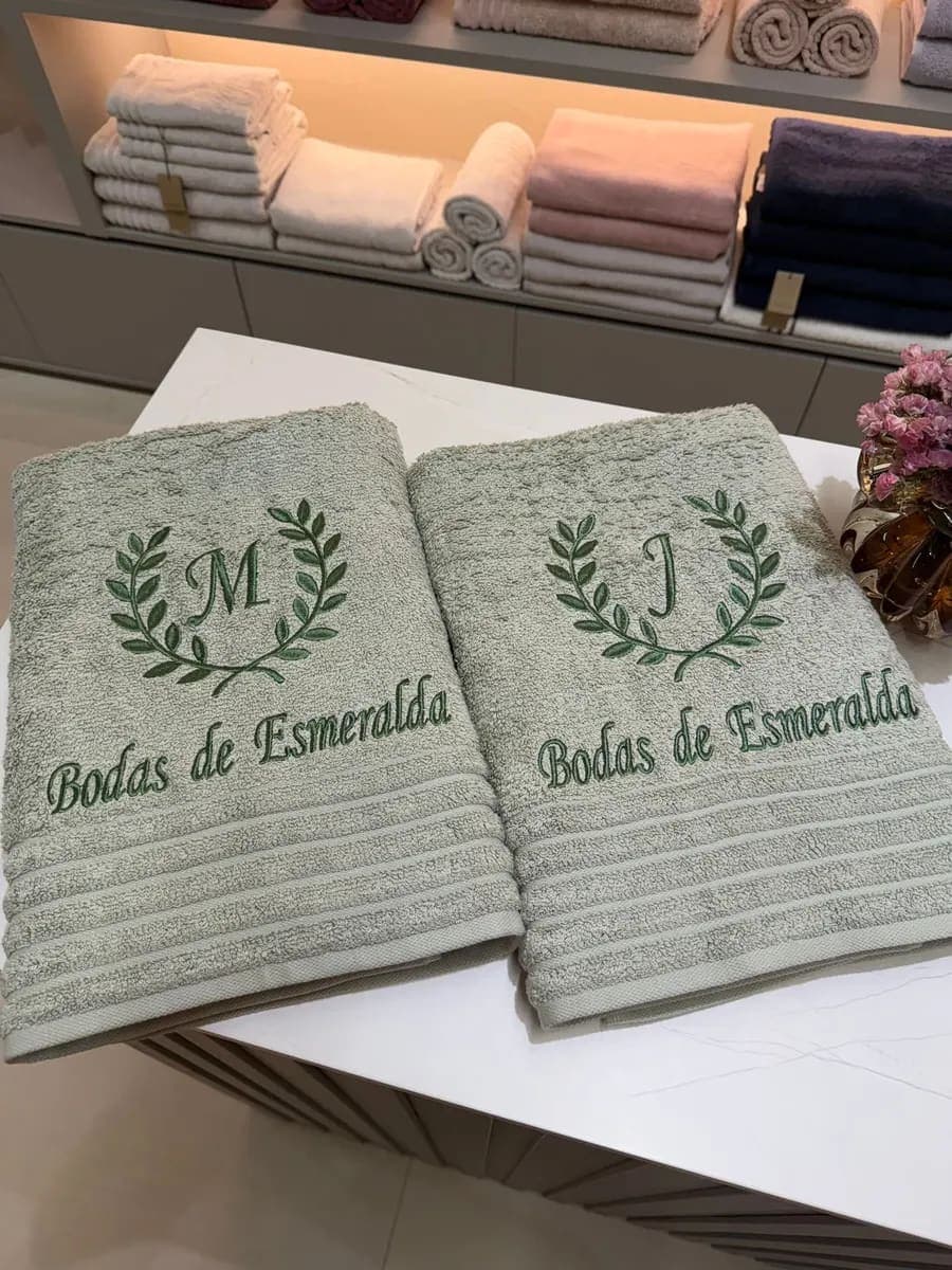 Jogo de Toalhas Trussardi Pistache – Bodas de Esmeralda