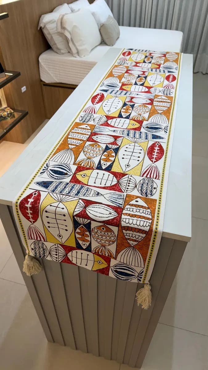 Trilho de Mesa Decorativo – Gobelin Peixe