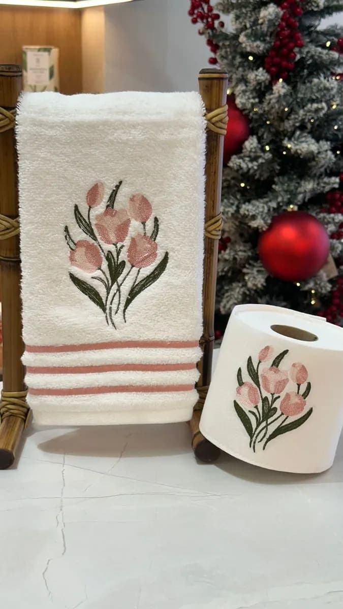 Toalha Lavabo e Porta Papel H - Tulipa