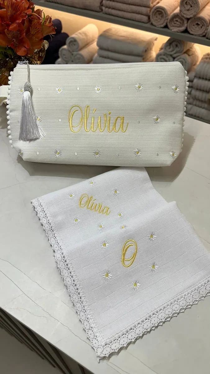 Kit Necessaire e Fraldinhas de Boca - 3 pçs