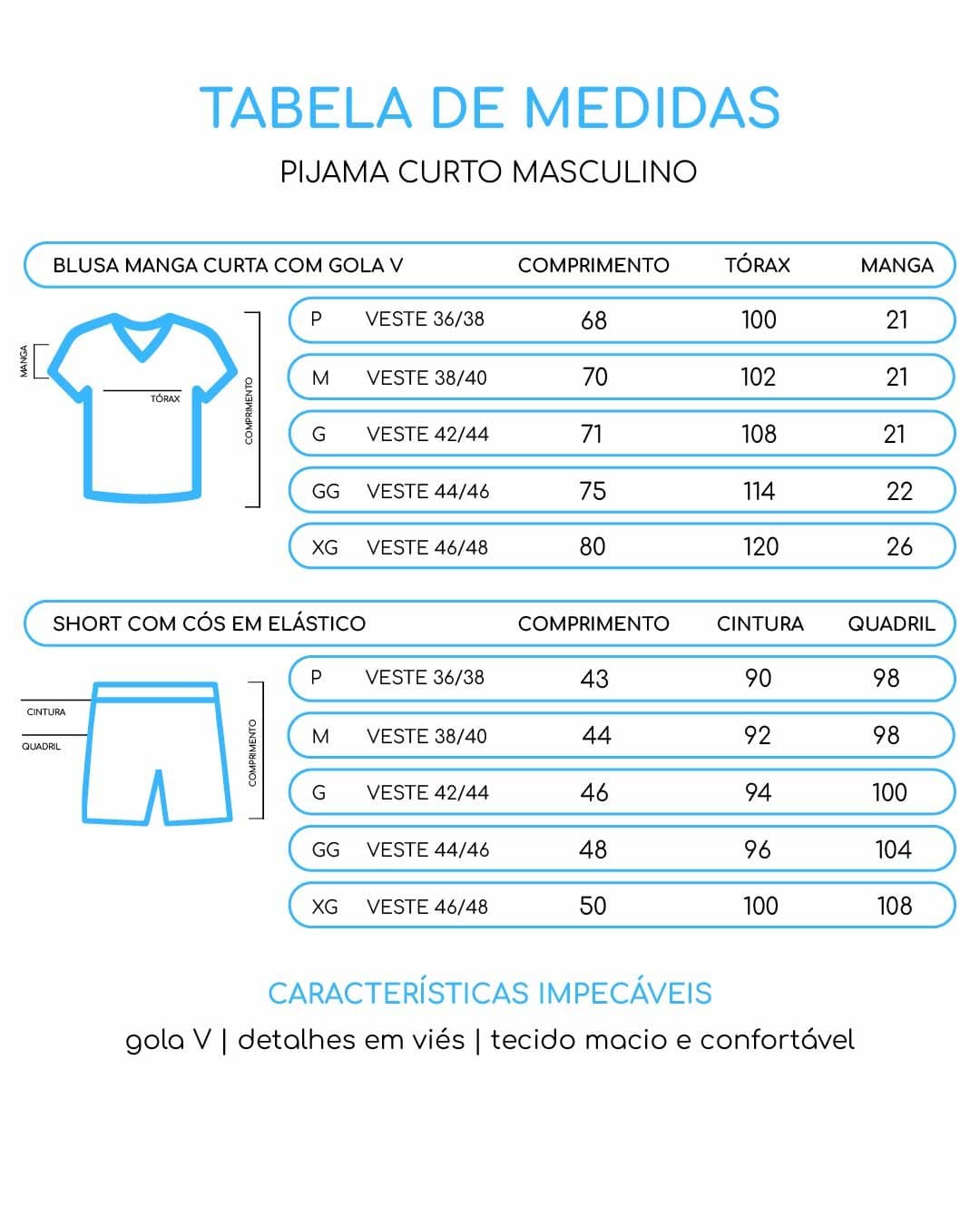 Pijama Masculino Curto - Preto — imagem 4