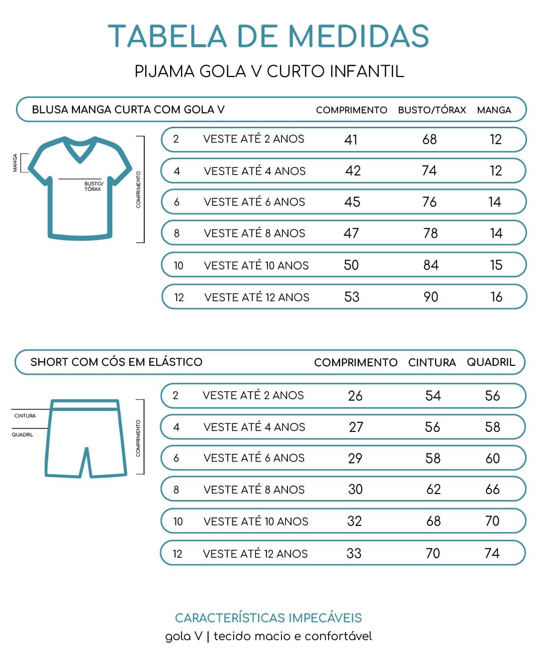 Pijama Infantil Feminino Curto - Capivara — imagem 2
