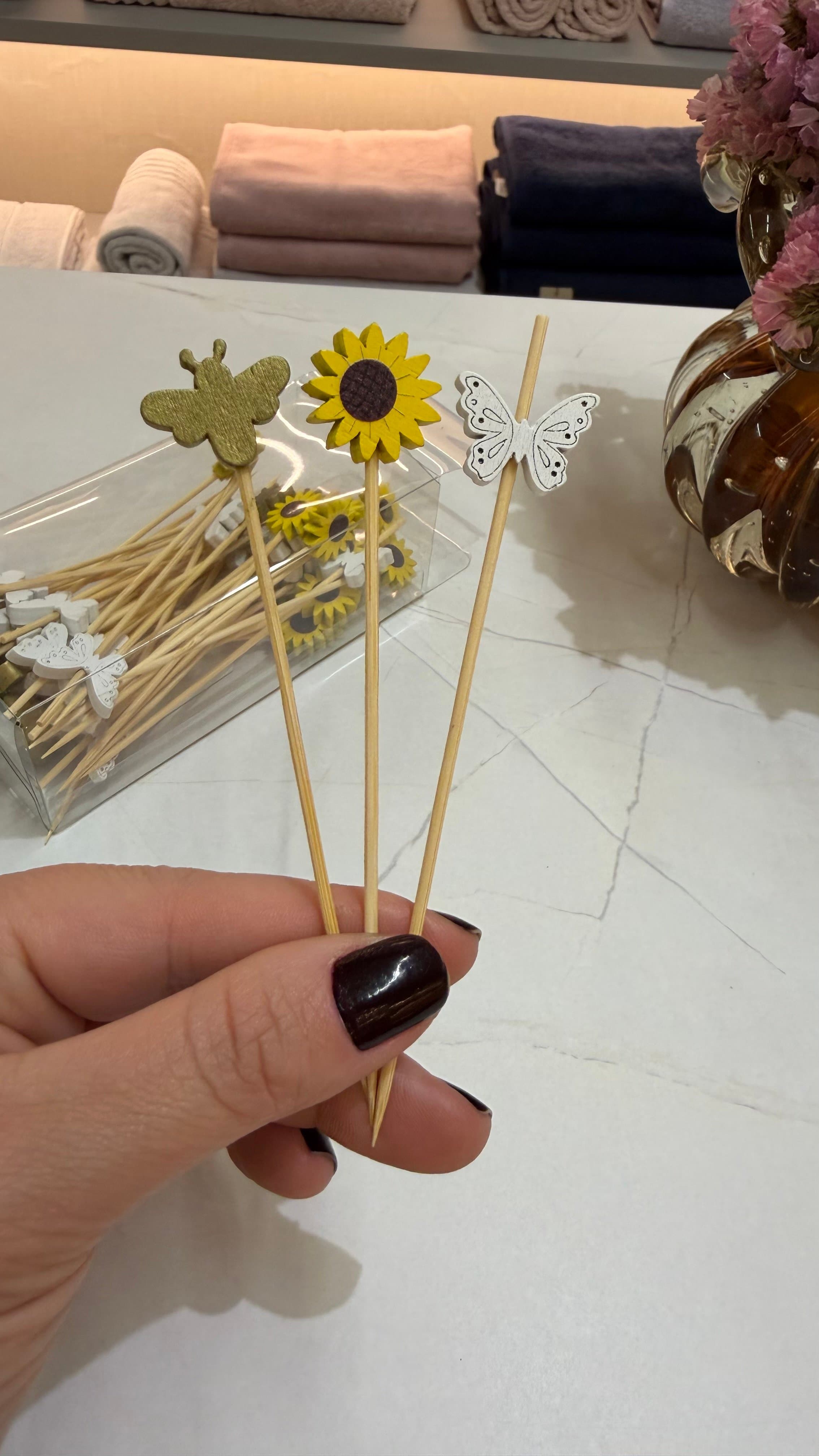 Palito para Aperitivo Bambu Primavera 12cm – 50 Peças