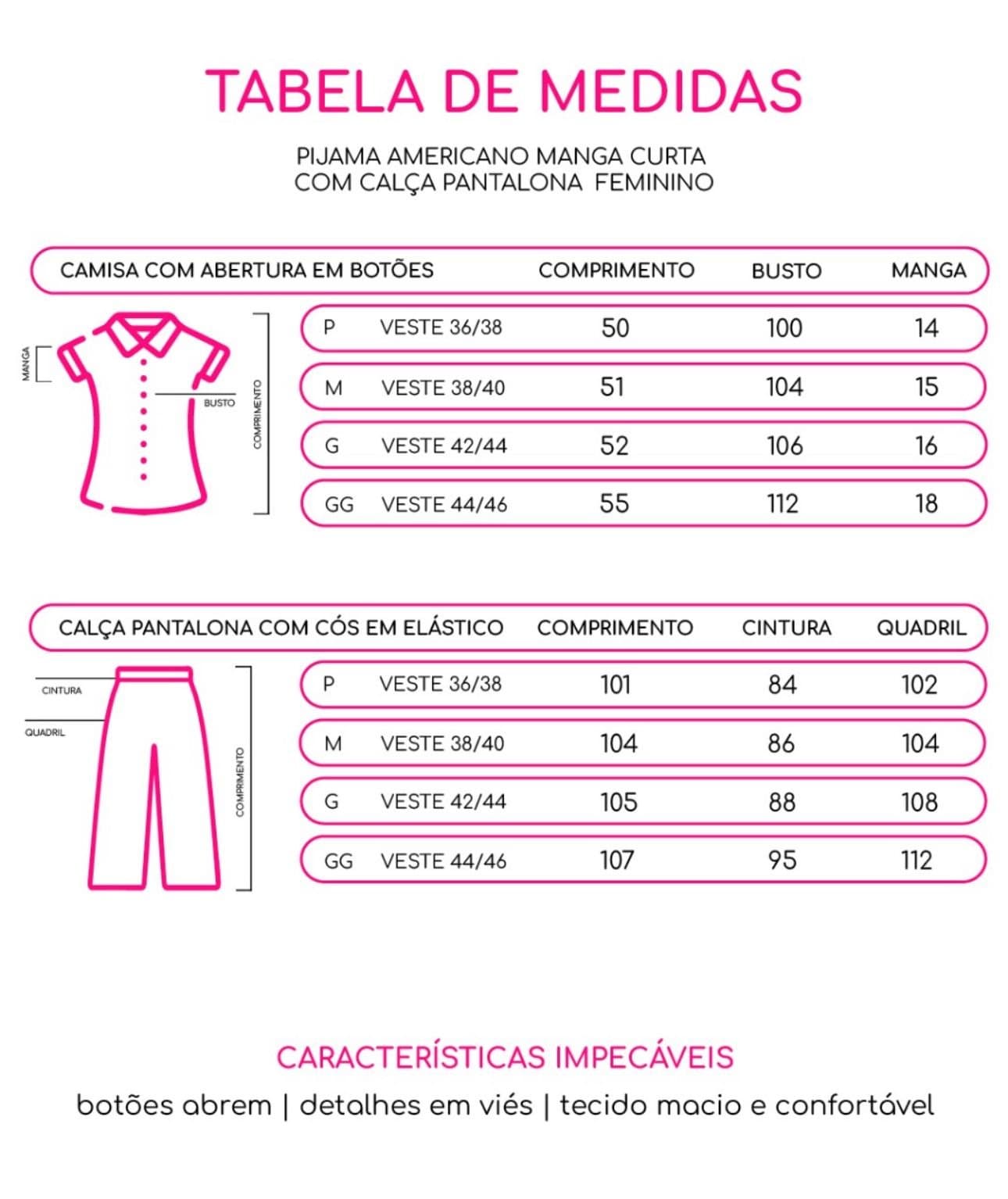 Pijama Americano Pantalona - Bege — imagem 6