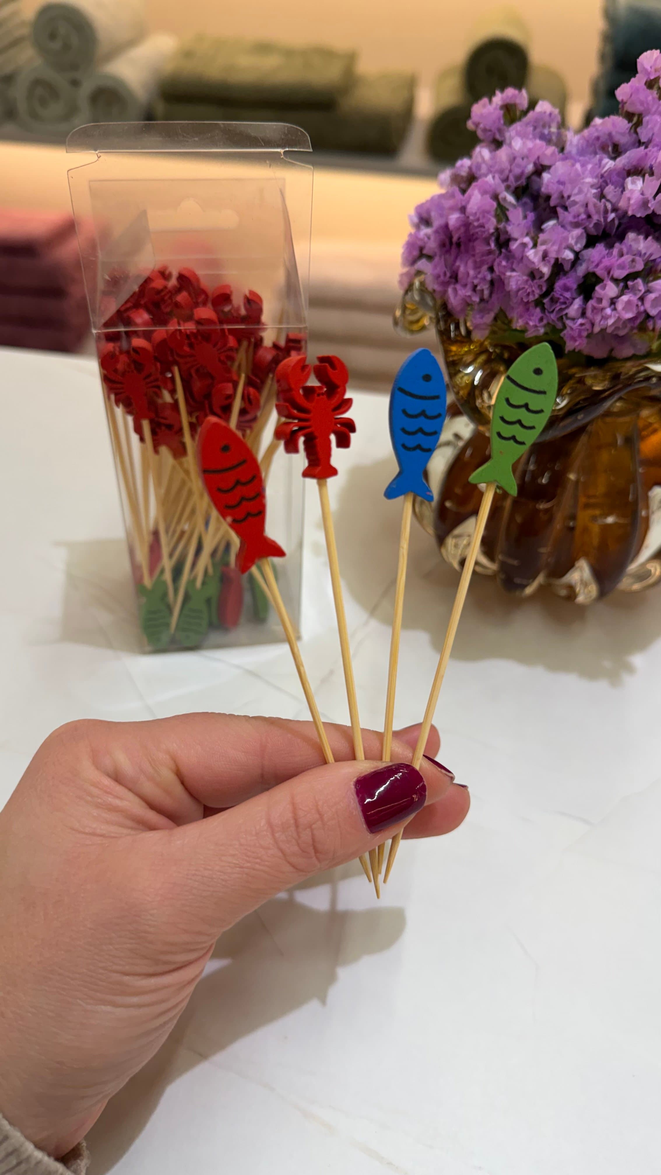 Palito para Aperitivo Bambu Marine 12cm – 50 Peças