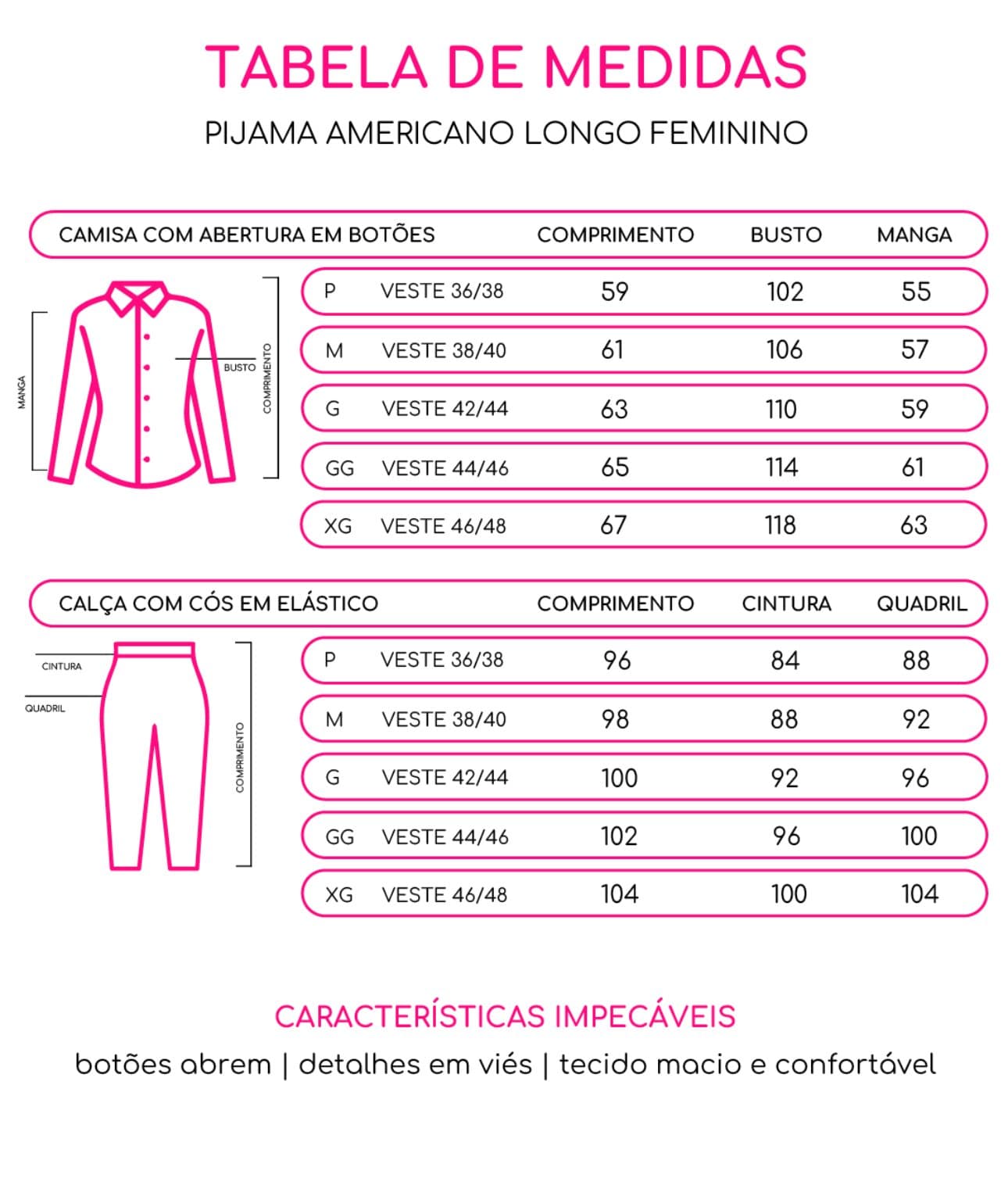 Pijama Americano Longo - Caramelo — imagem 3
