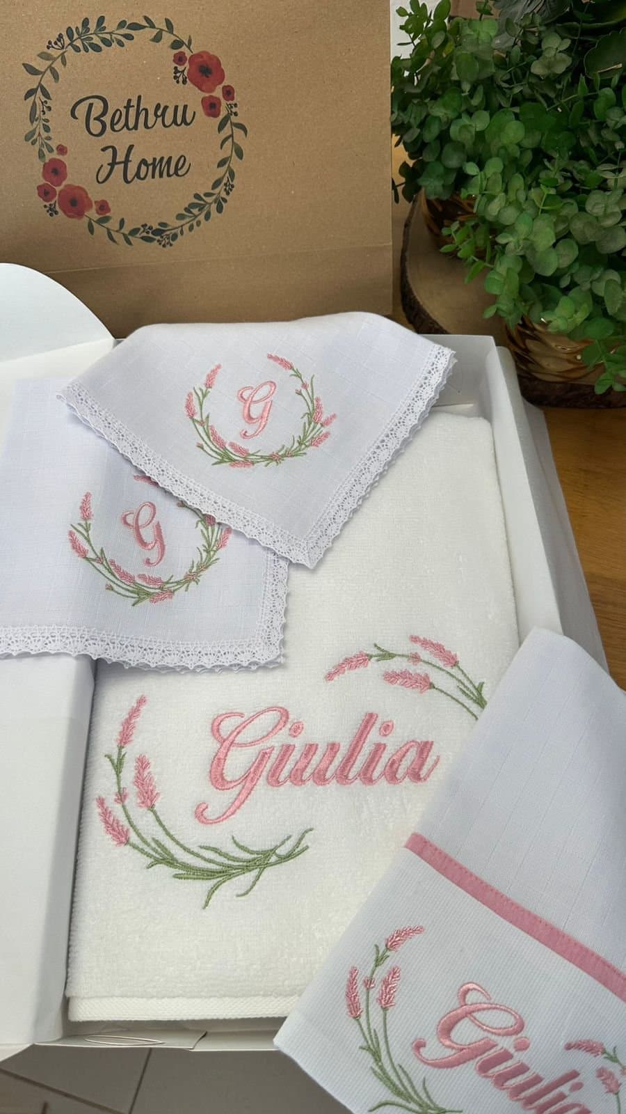 Kit Toalha Banho, Fralda de Boca e Fraldinhas - Lavanda Rosa