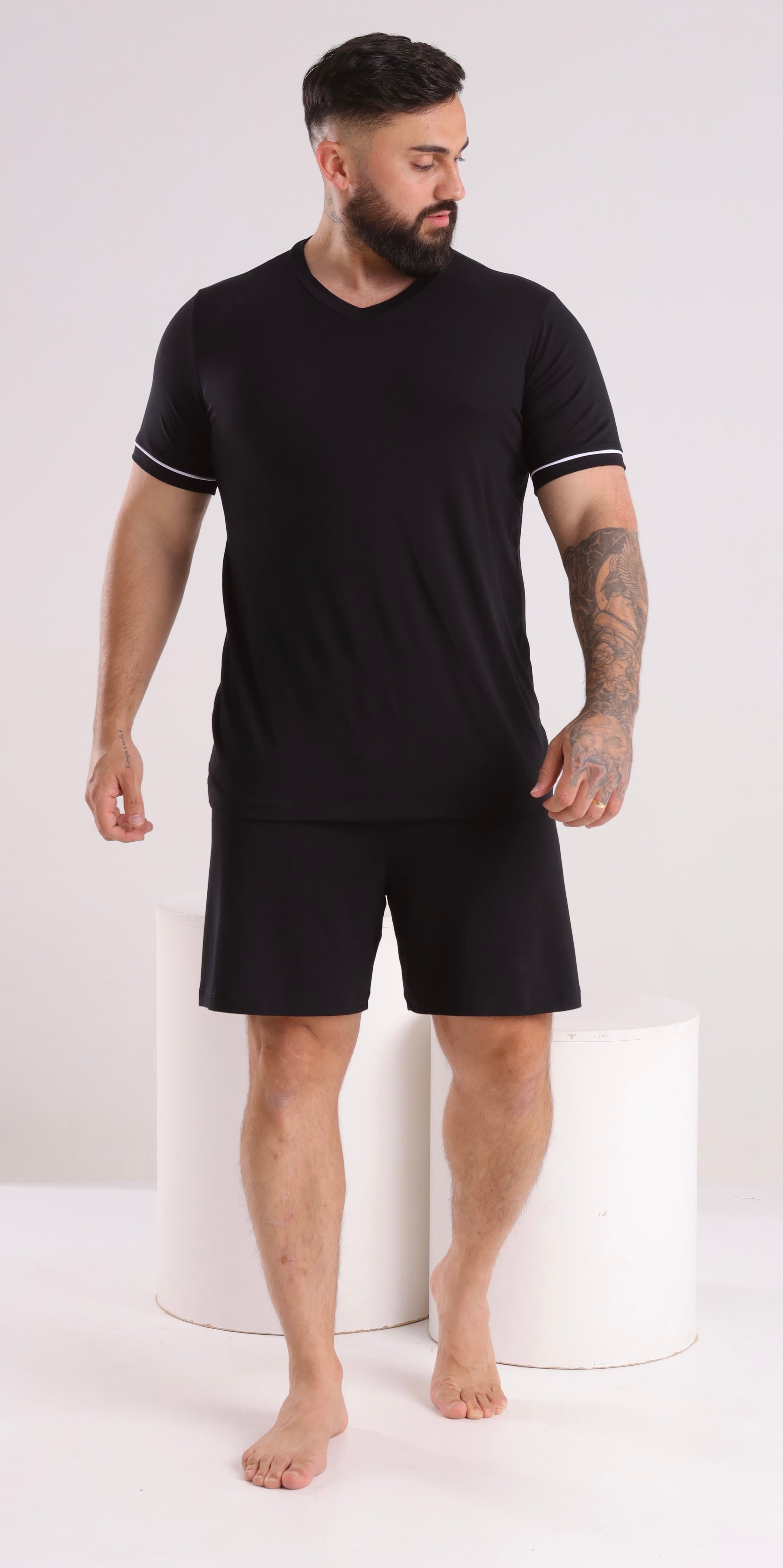 Pijama Masculino Curto - Preto