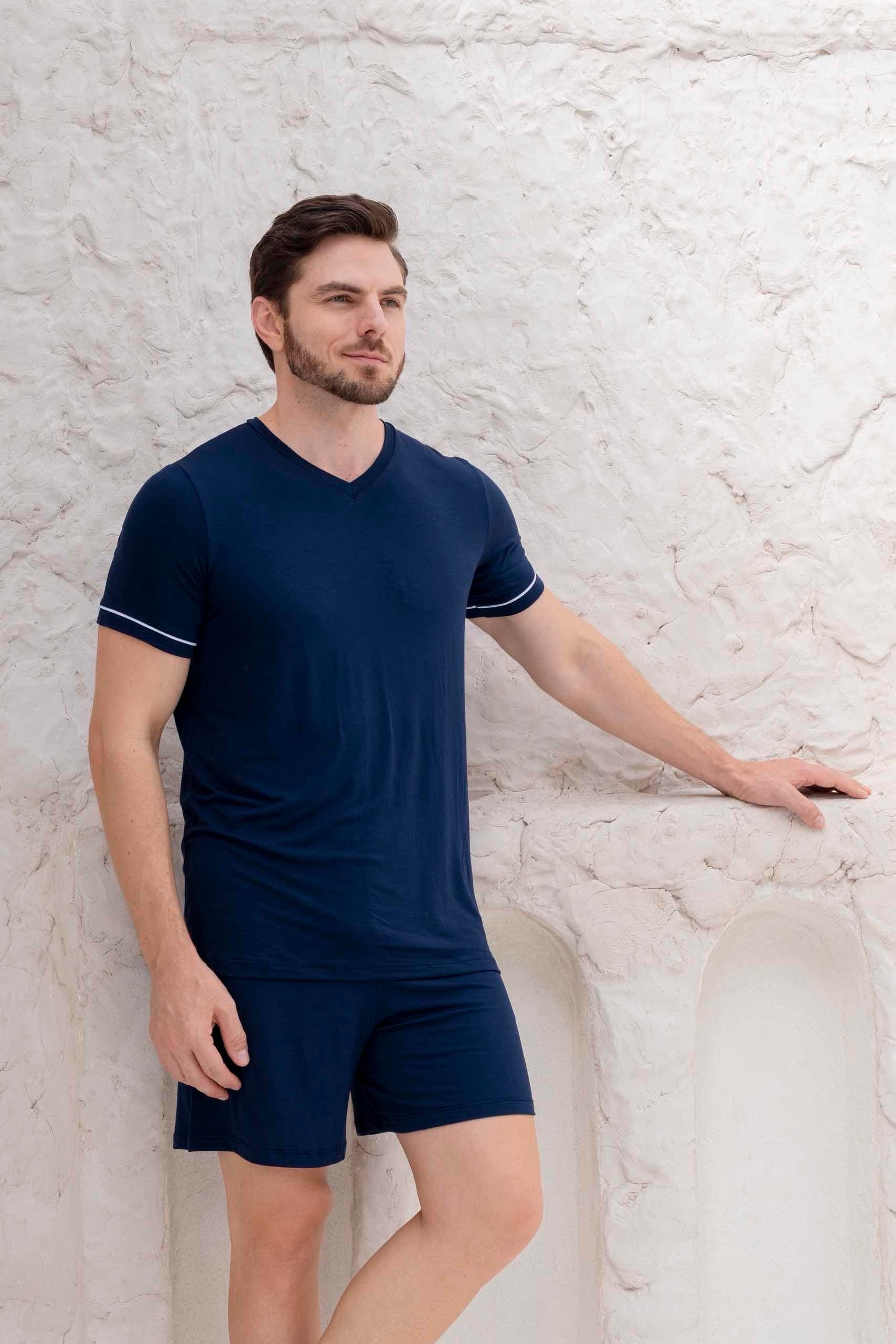Pijama Masculino Curto - Azul Marinho — imagem 1
