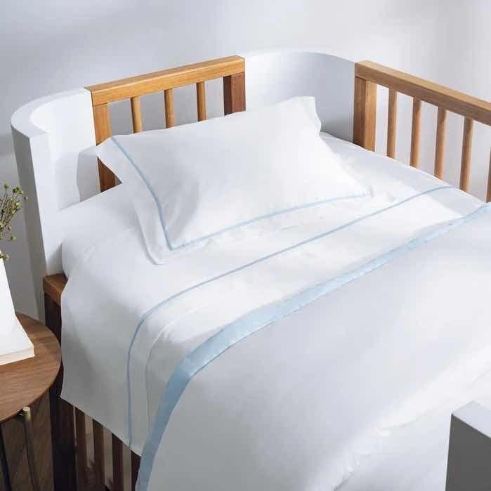 Jogo de berço Trussardi 100% Algodão Egípcio Branco/Soft Blue — imagem 3
