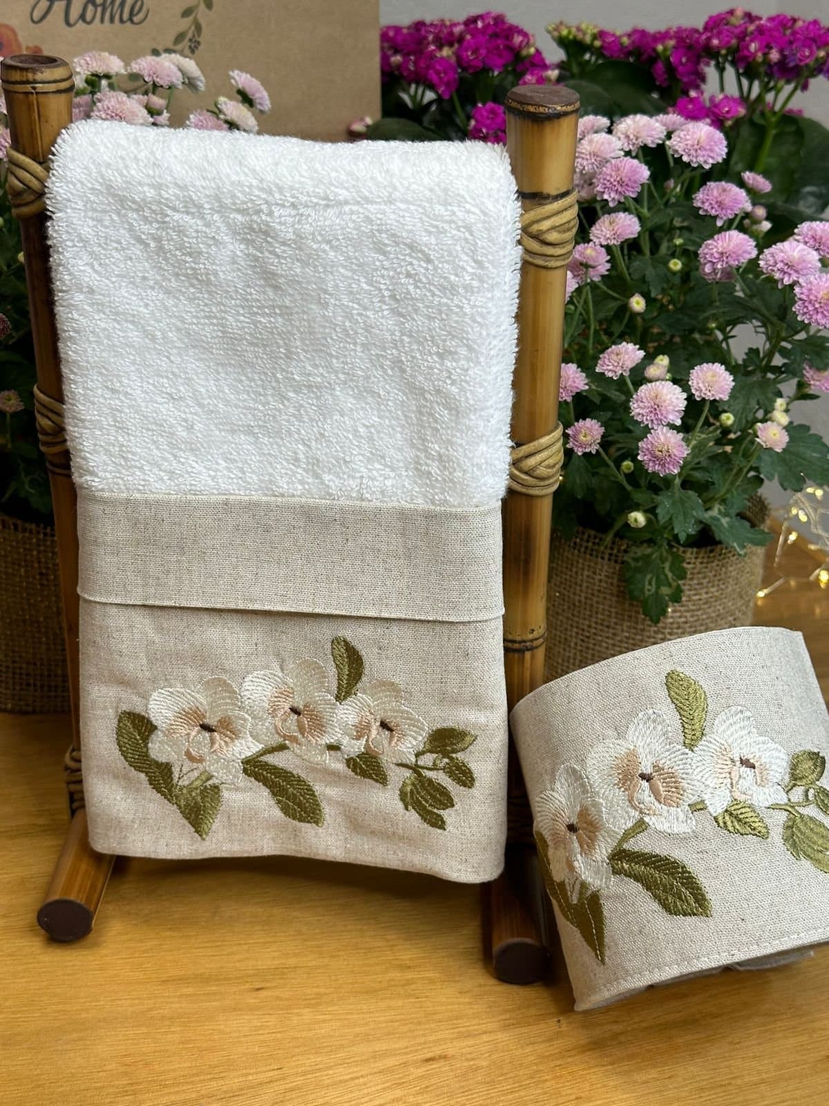Toalha Lavabo e Porta Papel Higiênico - Orquídea — imagem 2