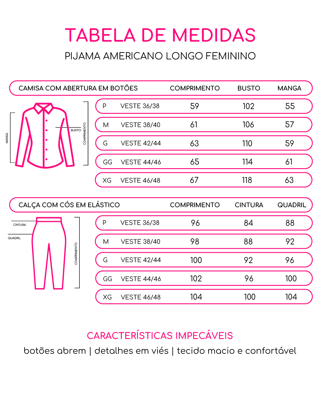 Pijama Americano Longo - Mescla — imagem 1