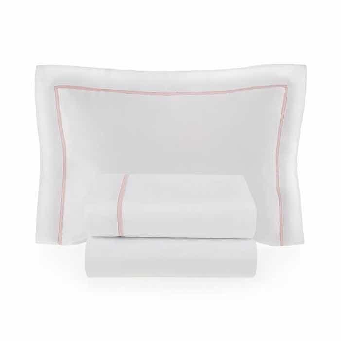 Jogo de berço Trussardi 100% Algodão Egípcio Branco/Rosa