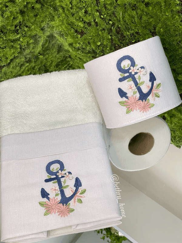Toalha Lavabo e Porta Papel H Âncora
