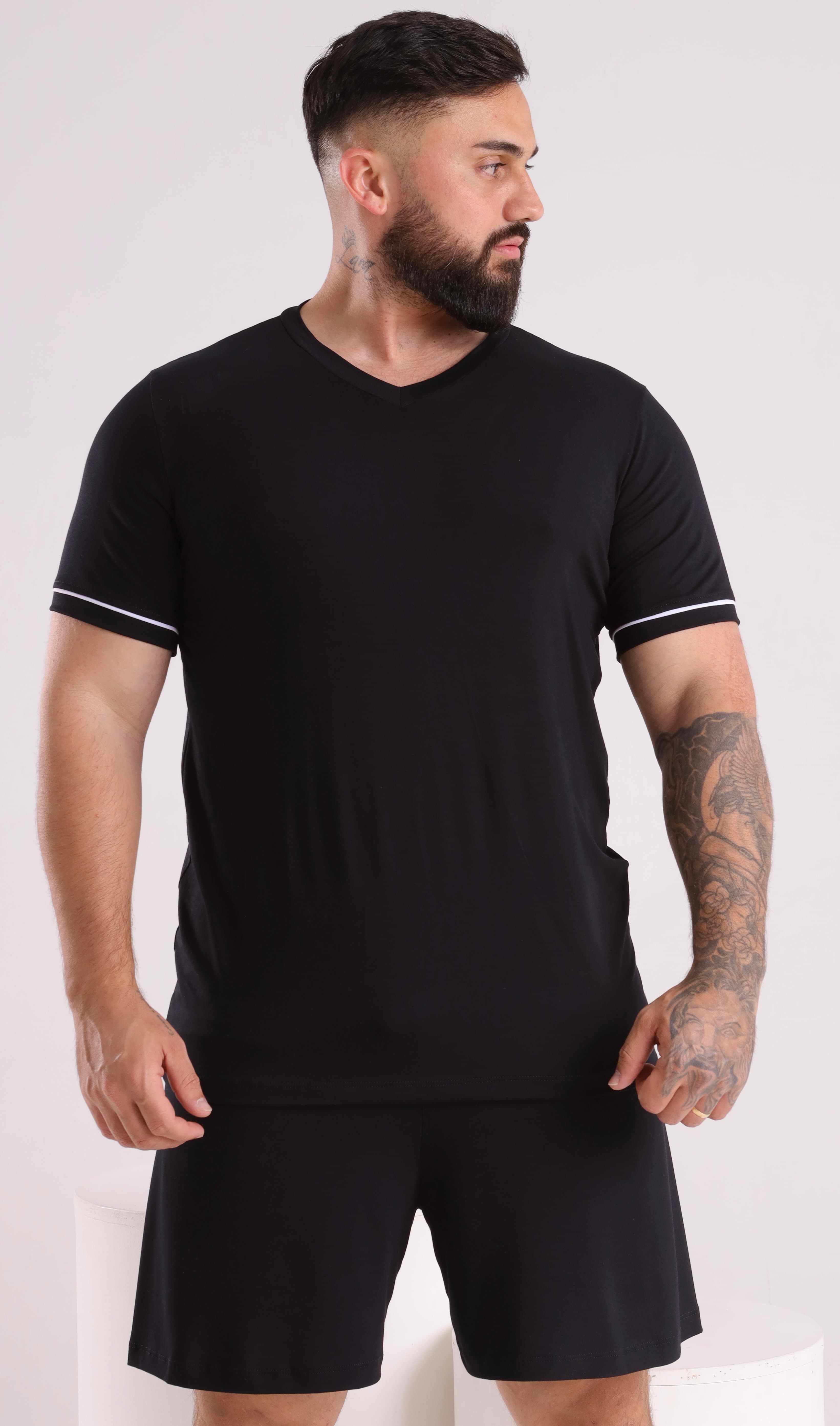 Pijama Masculino Curto - Preto — imagem 2