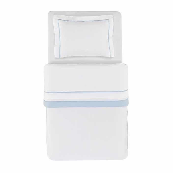 Edredom Trussardi 100% Algodão Egípcio Branco/Soft Blue — imagem 3