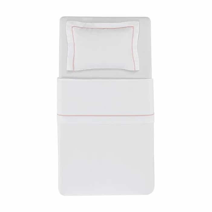 Jogo de berço Trussardi 100% Algodão Egípcio Branco/Rosa — imagem 4